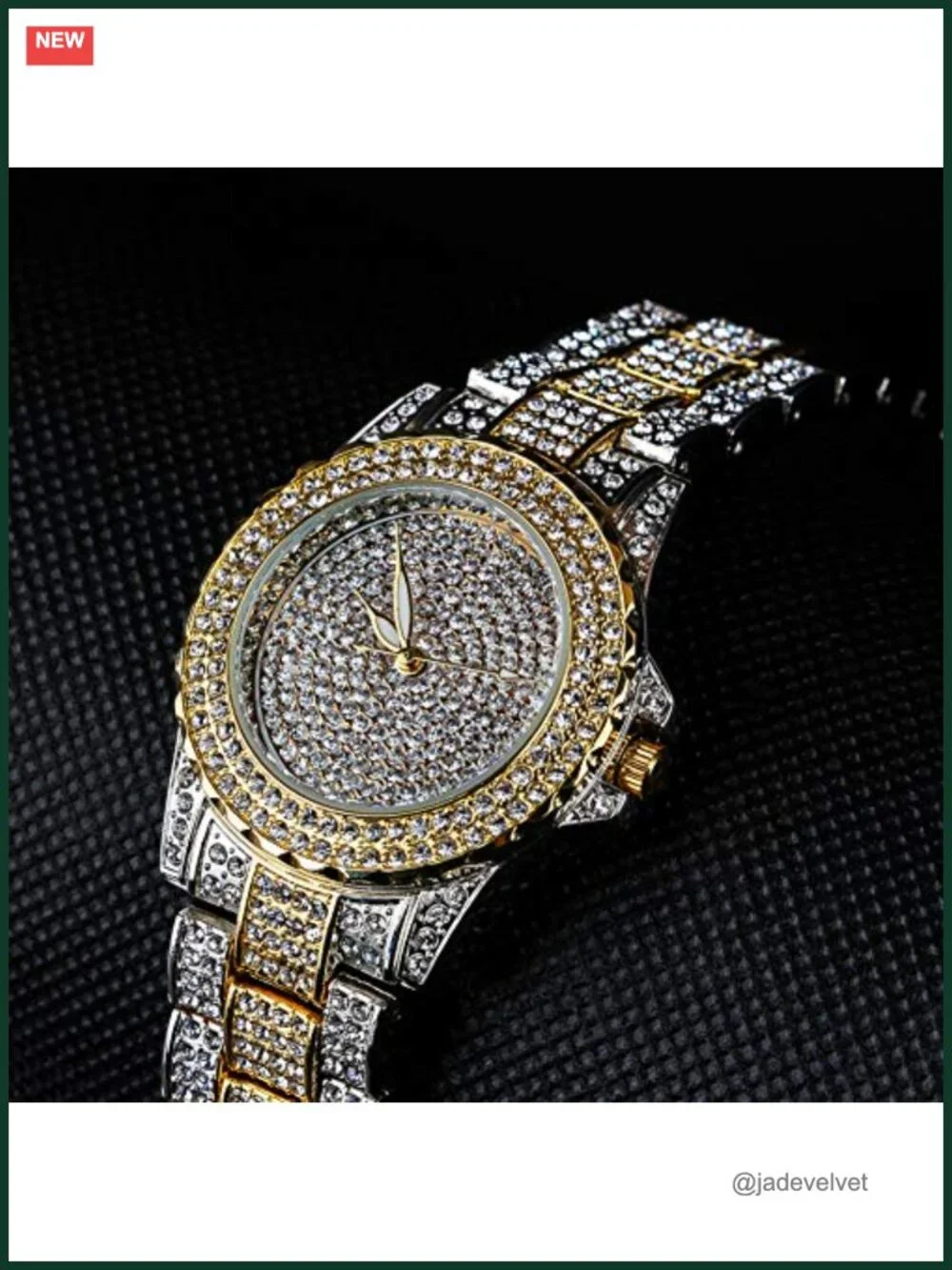 Luxury Crystal Rhinestone Stainless Steel Wristwatch with Japan Quartz Movement